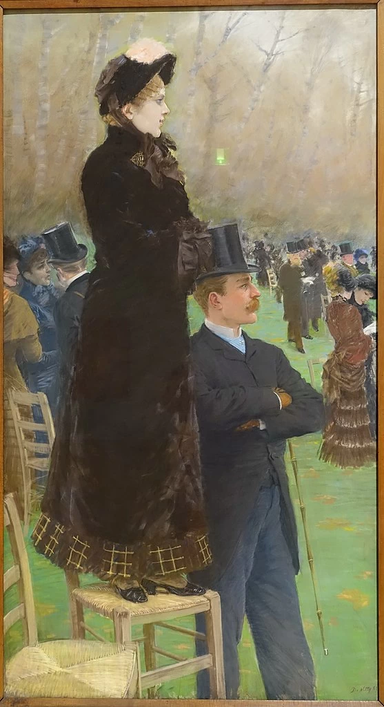 Giuseppe De Nittis - Alle corse d'Auteuil, Sulla sedia (1883), Pinacoteca De Nittis, Barletta, sinistra